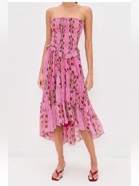 Free People $168
Alejandra Strapless Midi Dress in Hot Pink Combo
Size Small